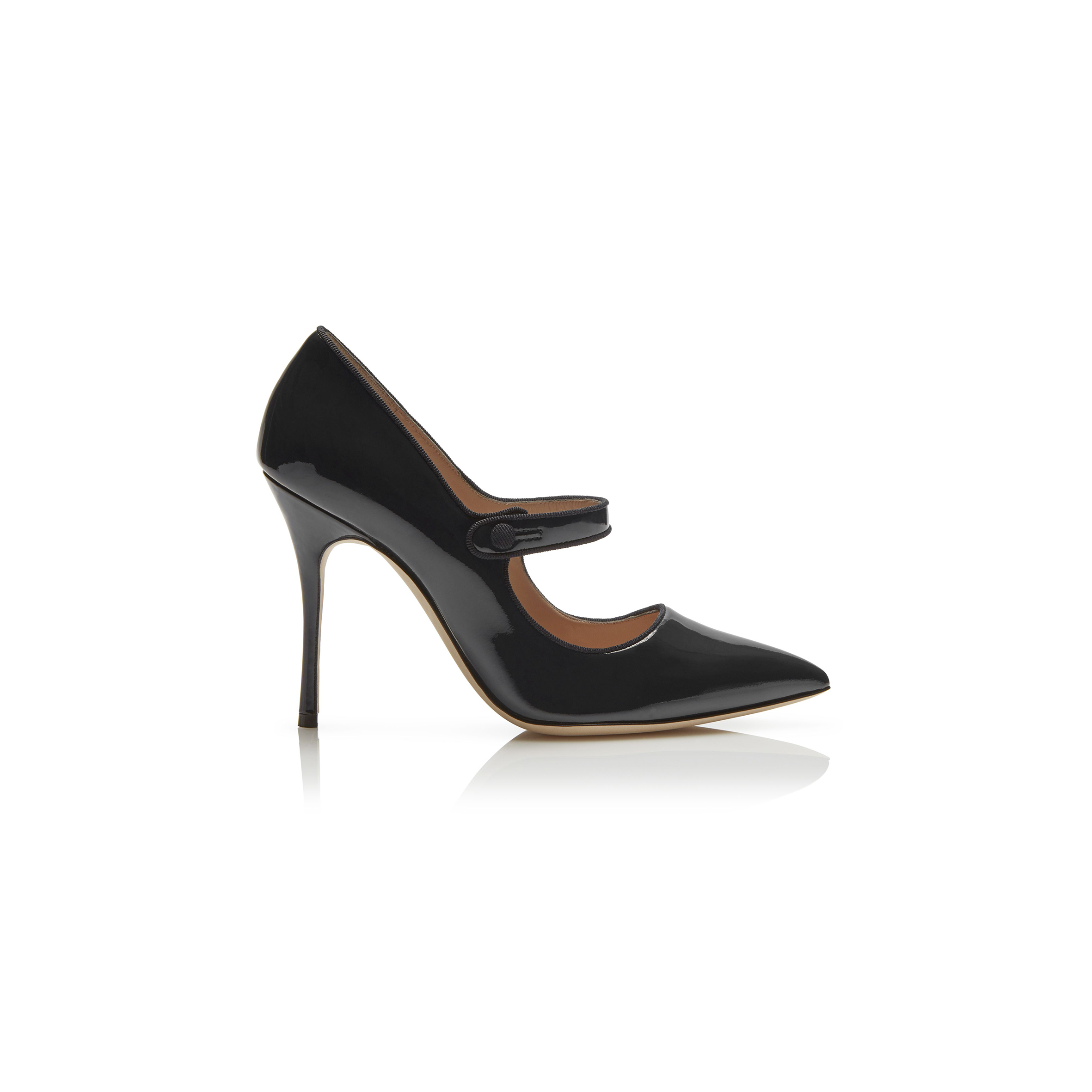 MANOLO BLAHNIK CAMPARINEW BLACK PATENT LEATHER POINTED TOE PUMPS 9XX-0553-0006 MANOLO BLAHNIK CAMPARINEW BLACK PATENT LEATHER POINTED TOE PUMPS 9XX-0553-0006